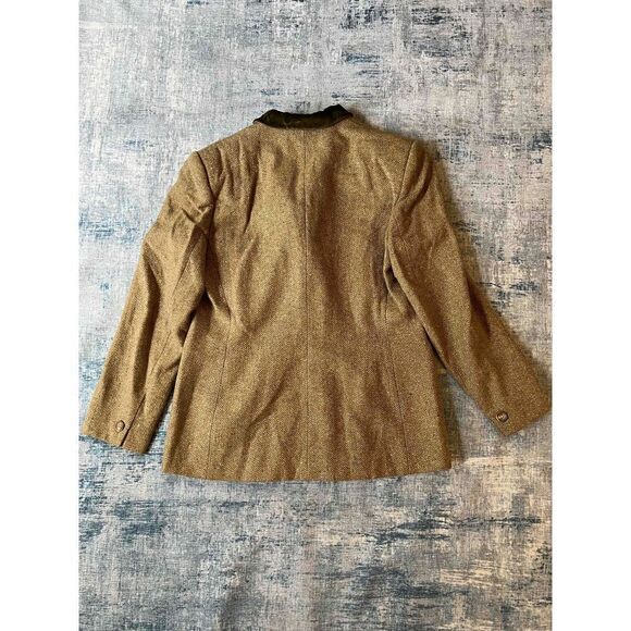 Vintage Jones New York Wool Silk Double Breasted Blazer Velvet Collar Size 12 - Picture 2 of 12